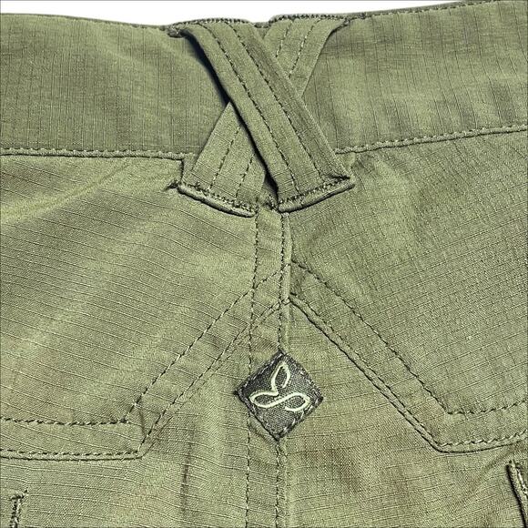 PRANA Hazel Women's Nylon Ripstop Hiking Shorts in Cargo Olive Green Size 10 - Picture 6 of 8